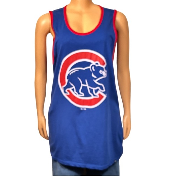 47 Chicago Cubs Tank Top MLB T Shirt sleeveless blue red round neck XL - Picture 1 of 15